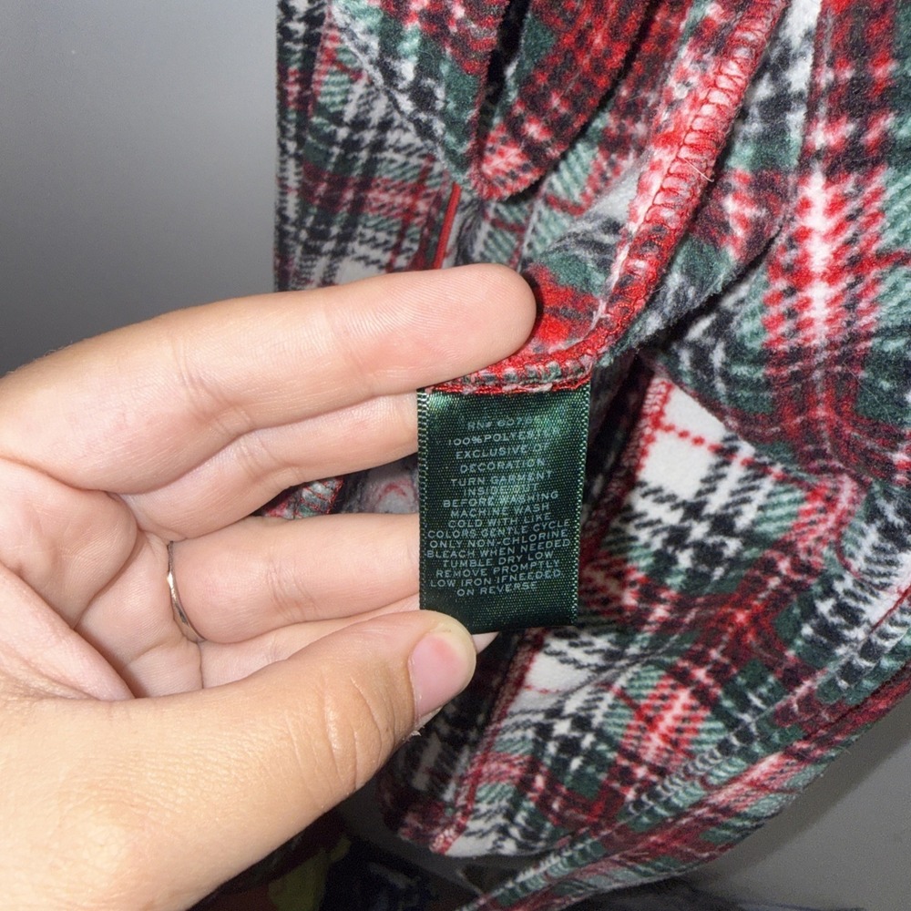 Lauren Ralph Lauren Womens Plush Robe Size S Tartan Plaid Logo Classic Preppy - Picture 4 of 5